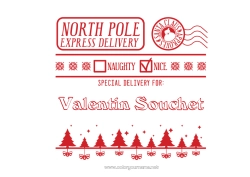 Página de desenho personalizável Pai Natal Cartas de duendes travessos