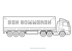 Colorear personalizable Camión Vehículos Camiones y vehículos utilitarios Profesiones del transporte Camionero