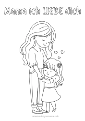 Página de desenho personalizável Coração Mamãe Feliz Aniversário Menina Irmã Babá Adulto