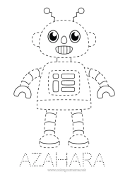 Coloriage personnalisable Robot Activités enfants Points à relier Coloriages faciles Trace et colorie