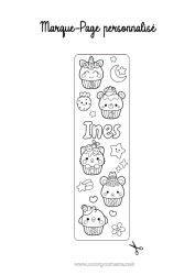 Colorear personalizable Tarta Kawaii Alimento Marcador Golosinas Magdalena