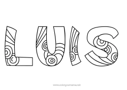 Colorear personalizable Lindo Calma y zen Mandala Número Nombre decorado