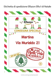 Colorear personalizable Cartas de elfos bromistas Etiquetas Viaje del duende navideño Carta de Llegada del Elfo Etiqueta de envío de duende Sobre para el correo del duende de Navidad