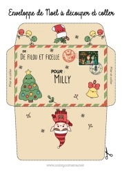 Colorear personalizable árbol de Navidad Elfos de navidad Navidad Cartas de elfos bromistas Sobre Sobre para imprimir Viaje del duende navideño Sobre de Navidad Sobre para el correo del duende de Navidad