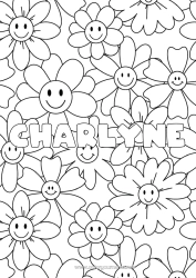 Anpassbare Malvorlage Blumen Mandala Frühling Dekorierter Name Komplexe Ausmalbilder Dekorativer Hintergrund