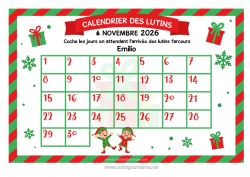 Anpassbare Malvorlage Weihnachtself Elfenstreiche-Briefe Adventskalender Kalender und Planer Elf Ankunftsbrief Mehrere Wichtel