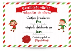 Anpassbare Malvorlage Weihnachtself Elfenstreiche-Briefe Offizielle Adoption eines Weihnachtswichtels Ausweis des Scherzelfen