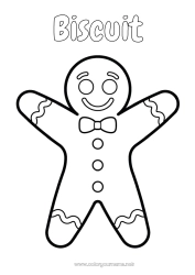 Página de desenho personalizável Pão de Gengibre Guloseimas, doces Desenhos para colorir fáceis Biscoitos