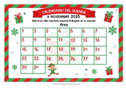 Página de desenho personalizável Elfo de Natal Cartas de duendes travessos Calendário do advento Calendários e planejadores Carta de Chegada do Duende Um único duende travesso