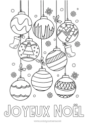 Pagina da colorare personalizzabile Palla di Natale Decorazioni di Natale