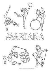 Pagina da colorare personalizzabile Sport Ginnastica Sport artistici