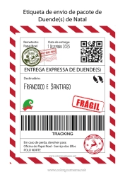 Coloriage personnalisable Lutins de Noël Lettres de lutins farceurs Lettre d'arrivée du lutin Étiquette d'expédition Lutin