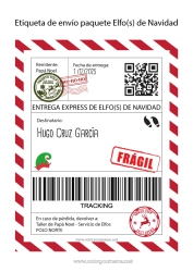 Coloriage personnalisable Lutins de Noël Lettres de lutins farceurs Lettre d'arrivée du lutin Étiquette d'expédition Lutin