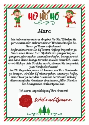 Coloriage personnalisable Lettres de lutins farceurs Lettre d'arrivée du lutin Un seul lutin farceur Plusieurs lutins farceurs