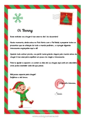 Coloriage personnalisable Lutins de Noël Lettres de lutins farceurs Calendrier de l'avent Calendriers et plannificateurs Lettre d'arrivée du lutin