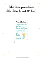 Página de desenho personalizável Dente de leite Fada do dente Carta do Dente de Leite