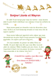 Pagina da colorare personalizzabile Elfo di Natale Lettere di elfi scherzosi Lettera di Partenza dell'Elf