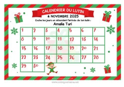 Colorear personalizable Elfos de navidad Cartas de elfos bromistas Calendario de Adviento Calendarios y planificadores Carta de Llegada del Elfo Un solo duende travieso