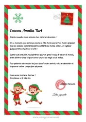 Colorear personalizable Elfos de navidad Cartas de elfos bromistas Calendario de Adviento Calendarios y planificadores Carta de Llegada del Elfo