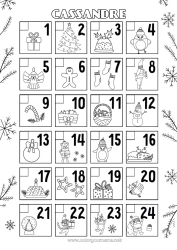Customizable coloring page Christmas Children's activities Advent calendar Calendars and planners