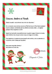 Customizable coloring page Christmas elves Letters from prankster elves Advent calendar Calendars and planners Elf Arrival Letter