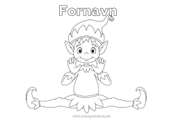 Pagina da colorare personalizzabile Elfo di Natale Pagine da colorare degli elfi