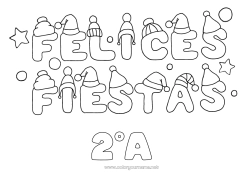 Pagina da colorare personalizzabile Neve Inverno Messaggio 