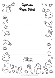 Colorear personalizable Carta a Papa Noel
