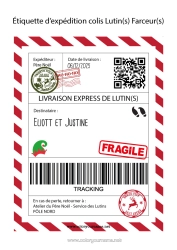 Colorear personalizable Elfos de navidad Cartas de elfos bromistas Carta de Llegada del Elfo Etiqueta de envío de duende