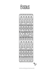 Coloriage personnalisable Marque page Zentangle Afrique Formes géométriques