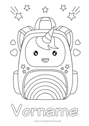 Coloriage personnalisable Licorne Dragons, licornes et animaux fantastiques Cartable