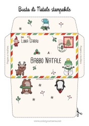 Coloriage personnalisable Ours Hiver Bonhomme de neige Lutins de Noël Noël Kawaii Animal Enveloppe Animaux de la forêt Cerf Enveloppe à imprimer Voyage de lutin farceur Enveloppe de Noël Enveloppe pour courrier du lutin farceur de Noël