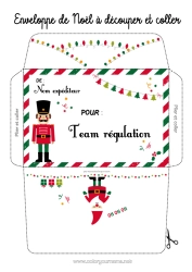 Coloriage personnalisable Père Noël Noël Enveloppe Jeux et jouets Enveloppe à imprimer Casse-noisette Enveloppe de Noël
