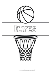 Colorear personalizable Sport Baloncesto Deportes en equipo