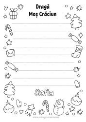 Pagina da colorare personalizzabile Lettera a Babbo Natale