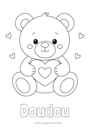 Colorear personalizable Llevar Lindo Corazón Te amo Osito Día de San Valentín Animales del bosque Juegos y juguetes Peluche