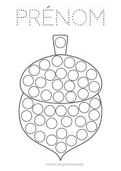 Colorear personalizable Otoño Actividades para niños Marcadores de puntos Dibujos fáciles para colorear Bellota