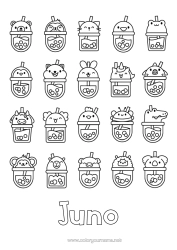 Coloriage personnalisable Kawaii Animal Boisson Bubble tea