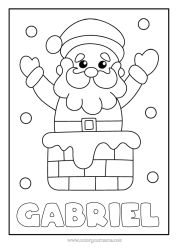 Coloriage personnalisable Neige Père Noël Cheminée Coloriages faciles