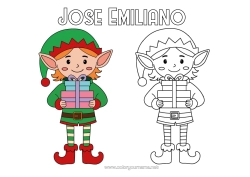 Colorear personalizable Regalos Elfos de navidad Dibujos de Elfos para colorear Dibujos fáciles para colorear Colorear con Modelo