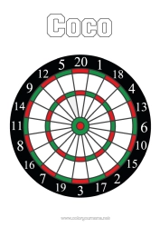 Página de desenho personalizável Esporte Missão do Elfo de Natal Outros Esportes Dardos Ideias Travessas para Duendes de Natal