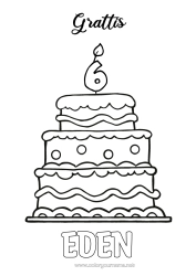 Página de desenho personalizável Vela Bolo Aniversário Número Desenhos para colorir fáceis Feliz aniversário (francês) Mensagem Idade comemorada personalizável