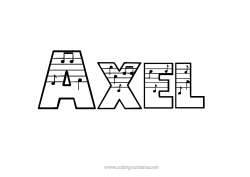 Colorear personalizable Nombre decorado Música Día Mundial de la Música Portadas de Cuaderno Nota musical