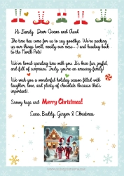 Colorear personalizable Elfos de navidad Cartas de elfos bromistas Carta de Despedida del Elfo