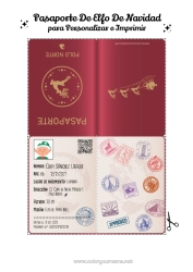 Coloriage personnalisable Lutins de Noël Pôle nord Voyage de lutin farceur Passeport de Lutin Papiers d’identité de Lutin Farceur