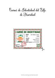 Coloriage personnalisable Lutins de Noël Papiers d’identité de Lutin Farceur