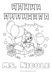 Colorear personalizable Regalos Cumpleaños Globos Fiesta Perro Perros y gatos