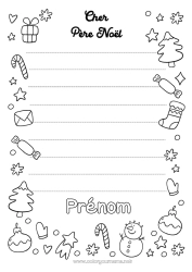 Página de desenho personalizável Carta ao Papai Noel