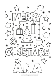 Colorear personalizable Navidad Decoración navideña Mensaje “Feliz Navidad”