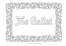 Pagina da colorare personalizzabile Fiori Cornice